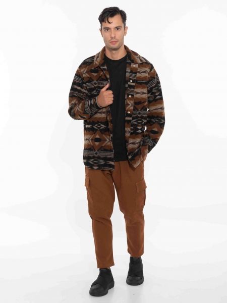 XAGON MAN Πουκάμισο - Jacket 2KBL400 Μαύρο - Καφέ - Μπεζ XAGON MAN - 6