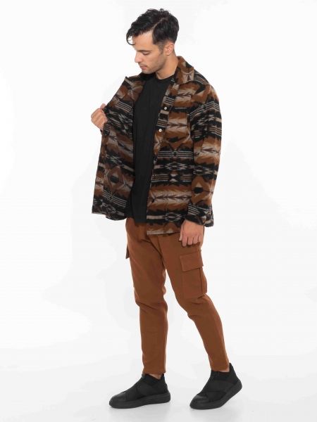 XAGON MAN Πουκάμισο - Jacket 2KBL400 Μαύρο - Καφέ - Μπεζ XAGON MAN - 9