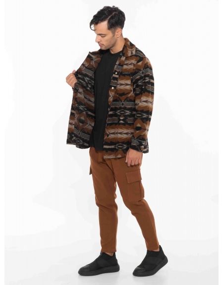 XAGON MAN Πουκάμισο - Jacket 2KBL400 Μαύρο - Καφέ - Μπεζ XAGON MAN - 9