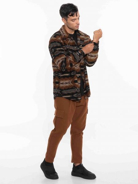 XAGON MAN Πουκάμισο - Jacket 2KBL400 Μαύρο - Καφέ - Μπεζ XAGON MAN - 8