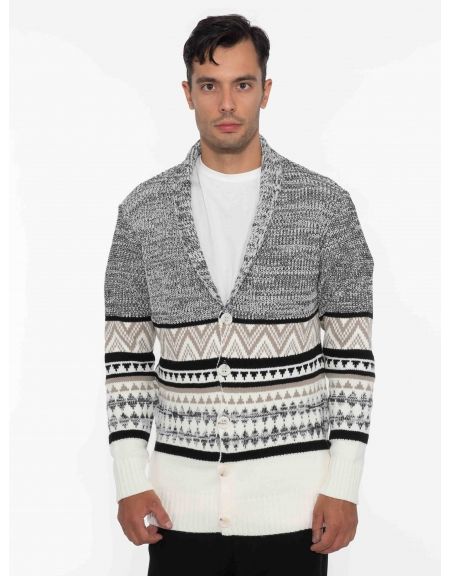 OVER-D Ζακέτα πλεκτή OE1F2W2M82 Λευκό - Γκρι OVER-D - 1