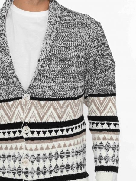 OVER-D Ζακέτα πλεκτή OE1F2W2M82 Λευκό - Γκρι OVER-D - 5