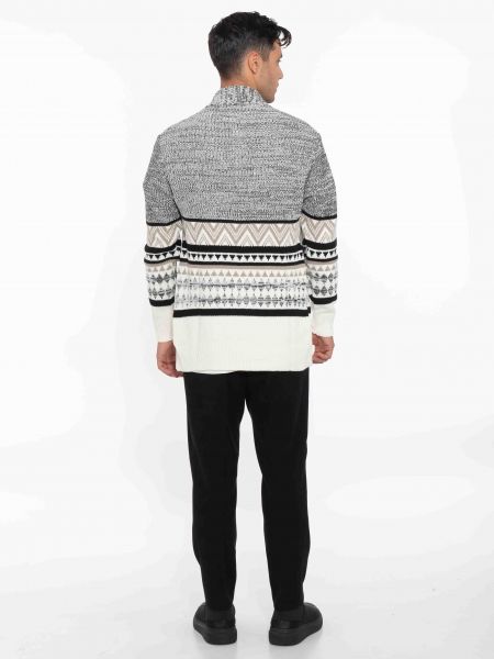 OVER-D Ζακέτα πλεκτή OE1F2W2M82 Λευκό - Γκρι OVER-D - 7