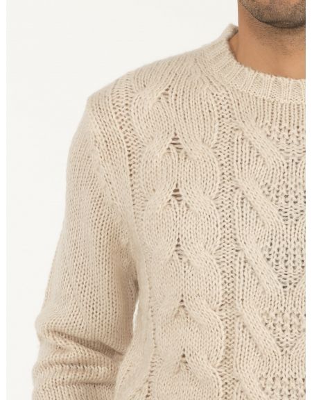 OVER-D Μπλούζα πλεκτή OE1F2W2M53 Μπεζ OVER-D - 5