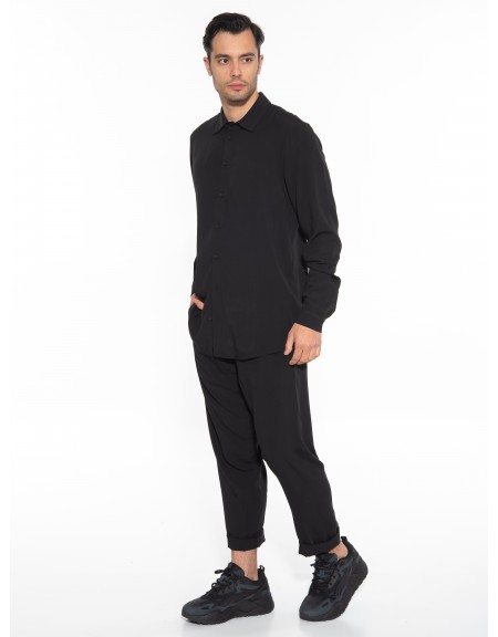 NINETEEN Πουκάμισο K23-1007 Μαύρο NINETEEN - 9