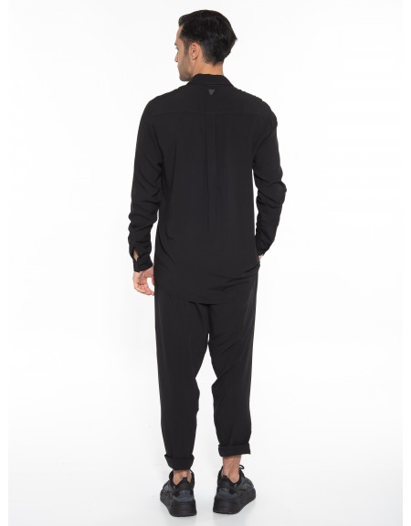 NINETEEN Πουκάμισο K23-1007 Μαύρο NINETEEN - 8