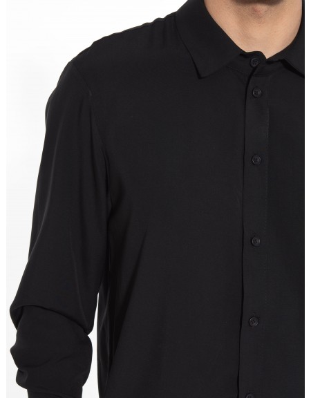 NINETEEN Πουκάμισο K23-1007 Μαύρο NINETEEN - 5