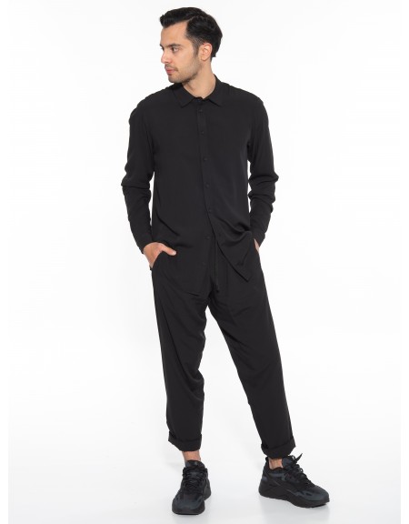 NINETEEN Πουκάμισο K23-1007 Μαύρο NINETEEN - 10