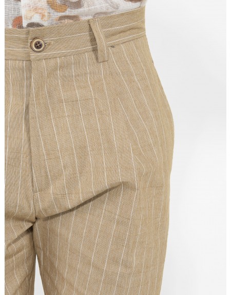 OVER-D Chino Παντελόνι OE1S2S3P21 Μπεζ - Λευκό OVER-D - 5