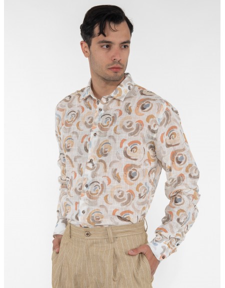 OVER-D Πουκάμισο OE1S2S3C20 Εμπριμέ - Εκρού OVER-D - 4