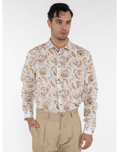 OVER-D Πουκάμισο OE1S2S3C20 Εμπριμέ - Εκρού OVER-D - 10