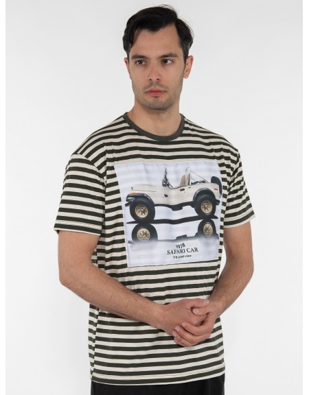 OVER-D T-shirt μαρινέρα OE1S2S3T52 Λαδί - Μπεζ OVER-D - 3