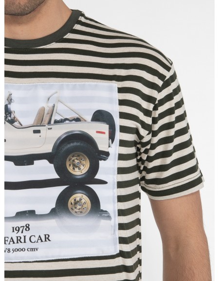 OVER-D T-shirt μαρινέρα OE1S2S3T52 Λαδί - Μπεζ OVER-D - 5