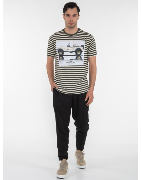 OVER-D T-shirt μαρινέρα OE1S2S3T52 Λαδί - Μπεζ OVER-D - 6