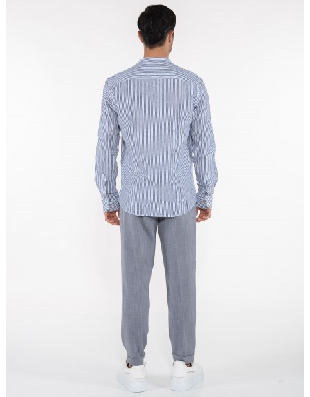 OVER-D Shirt mao OC1S0S0C01 Blue - Ecru OVER-D - 8