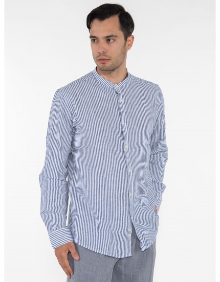 OVER-D Shirt mao OC1S0S0C01 Blue - Ecru OVER-D - 3