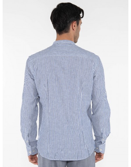 OVER-D Shirt mao OC1S0S0C01 Blue - Ecru OVER-D - 2