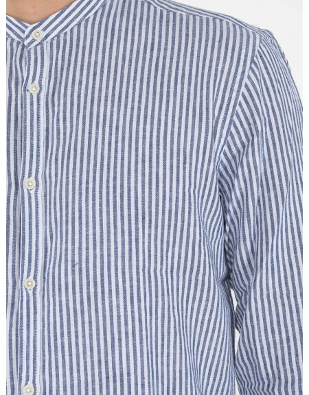 OVER-D Shirt mao OC1S0S0C01 Blue - Ecru OVER-D - 5