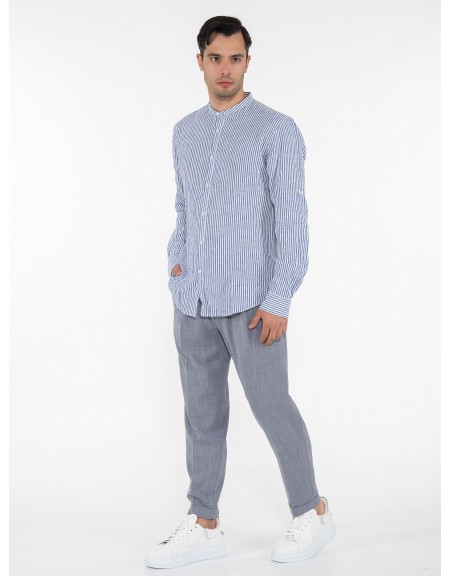 OVER-D Shirt mao OC1S0S0C01 Blue - Ecru OVER-D - 9