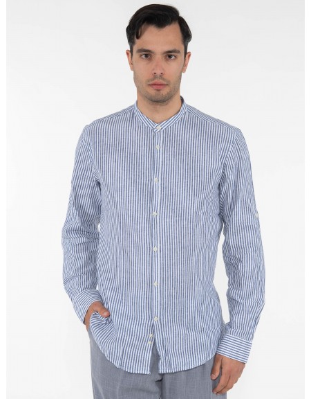 OVER-D Shirt mao OC1S0S0C01 Blue - Ecru OVER-D - 10