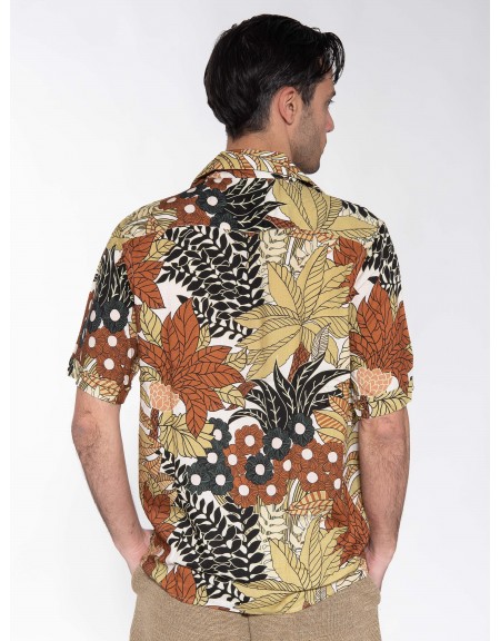 XAGON MAN Πουκάμισο κοντομάνικο P23042ADAILA Εμπριμέ - Εκρού - Καφέ XAGON MAN - 2