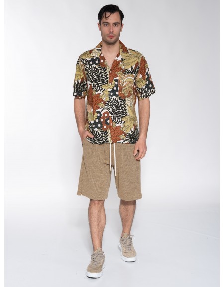 XAGON MAN Πουκάμισο κοντομάνικο P23042ADAILA Εμπριμέ - Εκρού - Καφέ XAGON MAN - 6