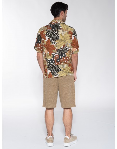 XAGON MAN Πουκάμισο κοντομάνικο P23042ADAILA Εμπριμέ - Εκρού - Καφέ XAGON MAN - 8