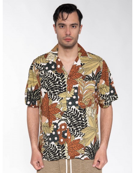 XAGON MAN Πουκάμισο κοντομάνικο P23042ADAILA Εμπριμέ - Εκρού - Καφέ XAGON MAN - 1