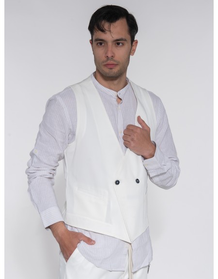 OVER-D Γιλέκο blazer OE1S2S3I03 Λευκό OVER-D - 3