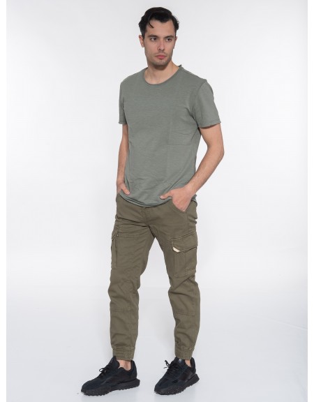 GABBA T-shirt KONDAR SLUB Tee P5889 Χακί GABBA - 9