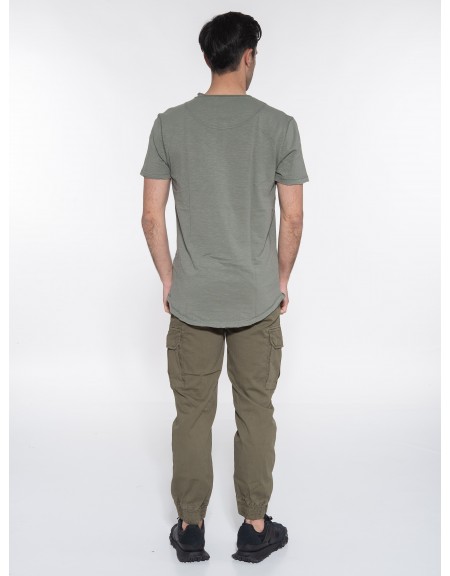 GABBA T-shirt KONDAR SLUB Tee P5889 Χακί GABBA - 8