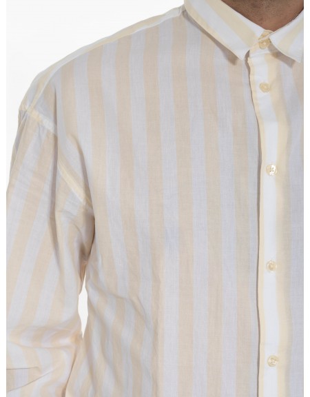 GABBA Πουκάμισο ριγέ HARVEY LS Λευκό - Κίτρινο GABBA - 5