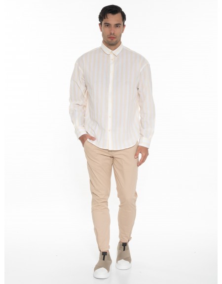 GABBA Πουκάμισο ριγέ HARVEY LS Λευκό - Κίτρινο GABBA - 6