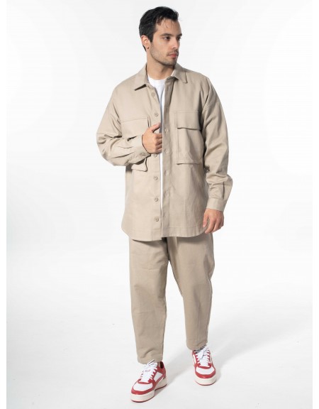 NINETEEN Πουκάμισο - Jacket K24-1058 Μπεζ NINETEEN - 7