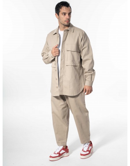 NINETEEN Πουκάμισο - Jacket K24-1058 Μπεζ NINETEEN - 5