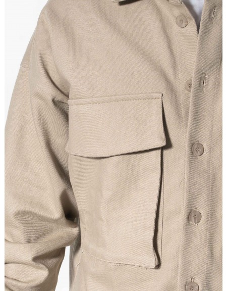 NINETEEN Πουκάμισο - Jacket K24-1058 Μπεζ NINETEEN - 4