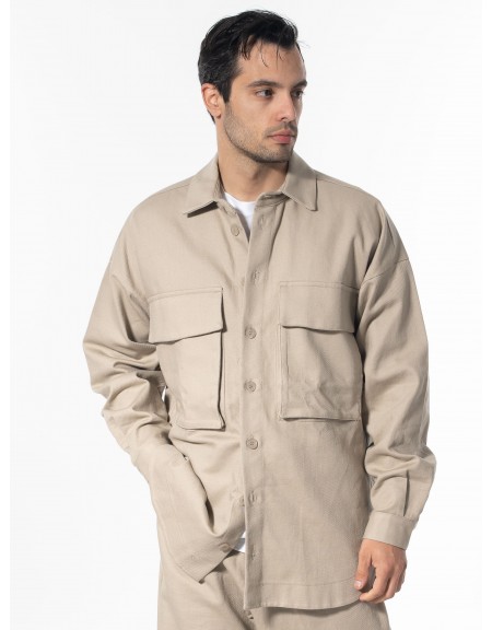 NINETEEN Πουκάμισο - Jacket K24-1058 Μπεζ NINETEEN - 17