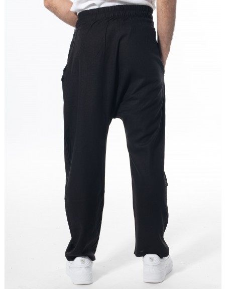 LA HAINE Παντελόνι λινό 3B LM100 Μαύρο LA HAINE - 2