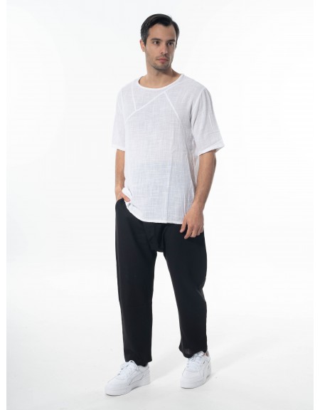 LA HAINE Παντελόνι λινό 3B LM100 Μαύρο LA HAINE - 8