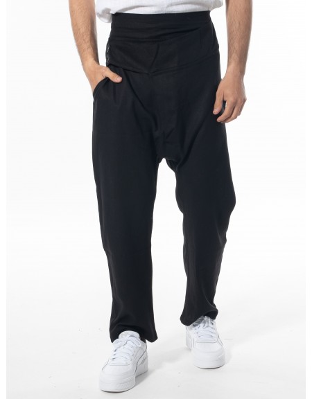 LA HAINE Παντελόνι λινό 3B LM100 Μαύρο LA HAINE - 11