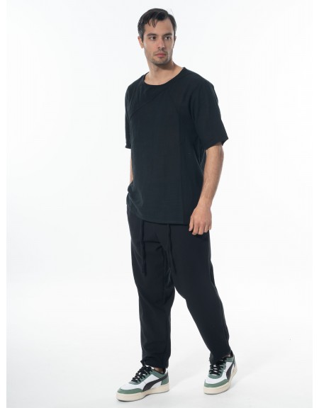 LA HAINE T-shirt linen 3V LM140 Black LA HAINE - 8