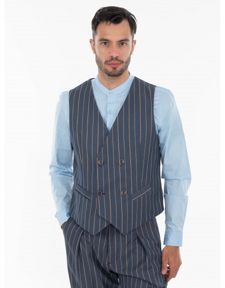 OVER-D Γιλέκο OE1S2S4I05 Μπλε - Καφέ OVER-D - 1