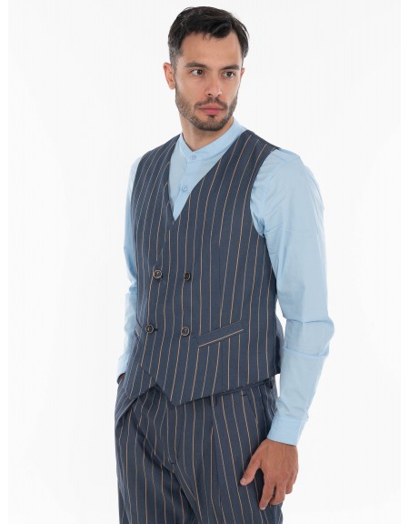 OVER-D Γιλέκο OE1S2S4I05 Μπλε - Καφέ OVER-D - 2