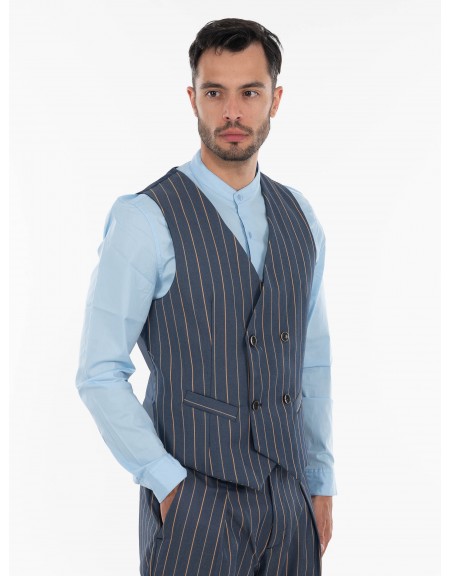 OVER-D Γιλέκο OE1S2S4I05 Μπλε - Καφέ OVER-D - 3