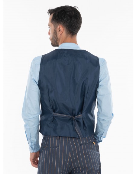 OVER-D Γιλέκο OE1S2S4I05 Μπλε - Καφέ OVER-D - 4