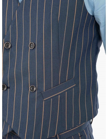 OVER-D Γιλέκο OE1S2S4I05 Μπλε - Καφέ OVER-D - 5