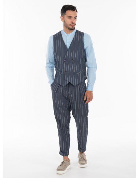 OVER-D Γιλέκο OE1S2S4I05 Μπλε - Καφέ OVER-D - 10