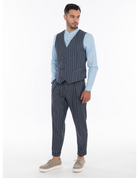 OVER-D Γιλέκο OE1S2S4I05 Μπλε - Καφέ OVER-D - 11