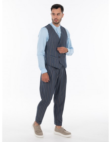 OVER-D Γιλέκο OE1S2S4I05 Μπλε - Καφέ OVER-D - 12