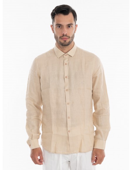 OVER-D Πουκάμισο λινό OE1S2S4C49 Μπεζ OVER-D - 1